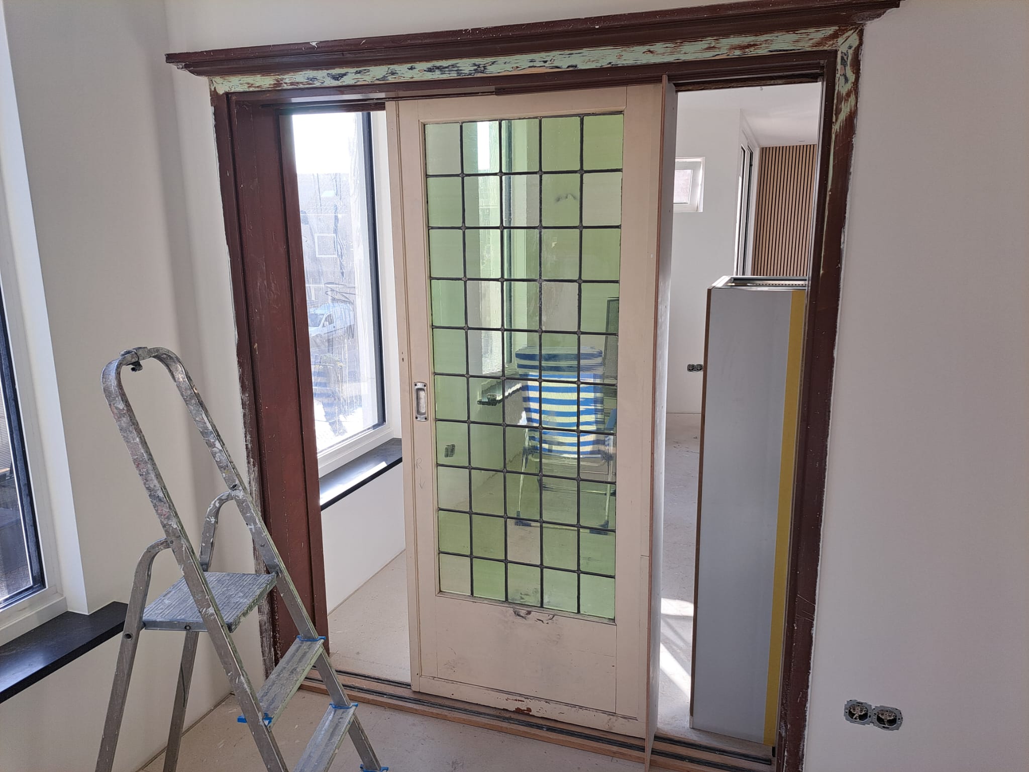 Schuifdeur vóór schilderwerk