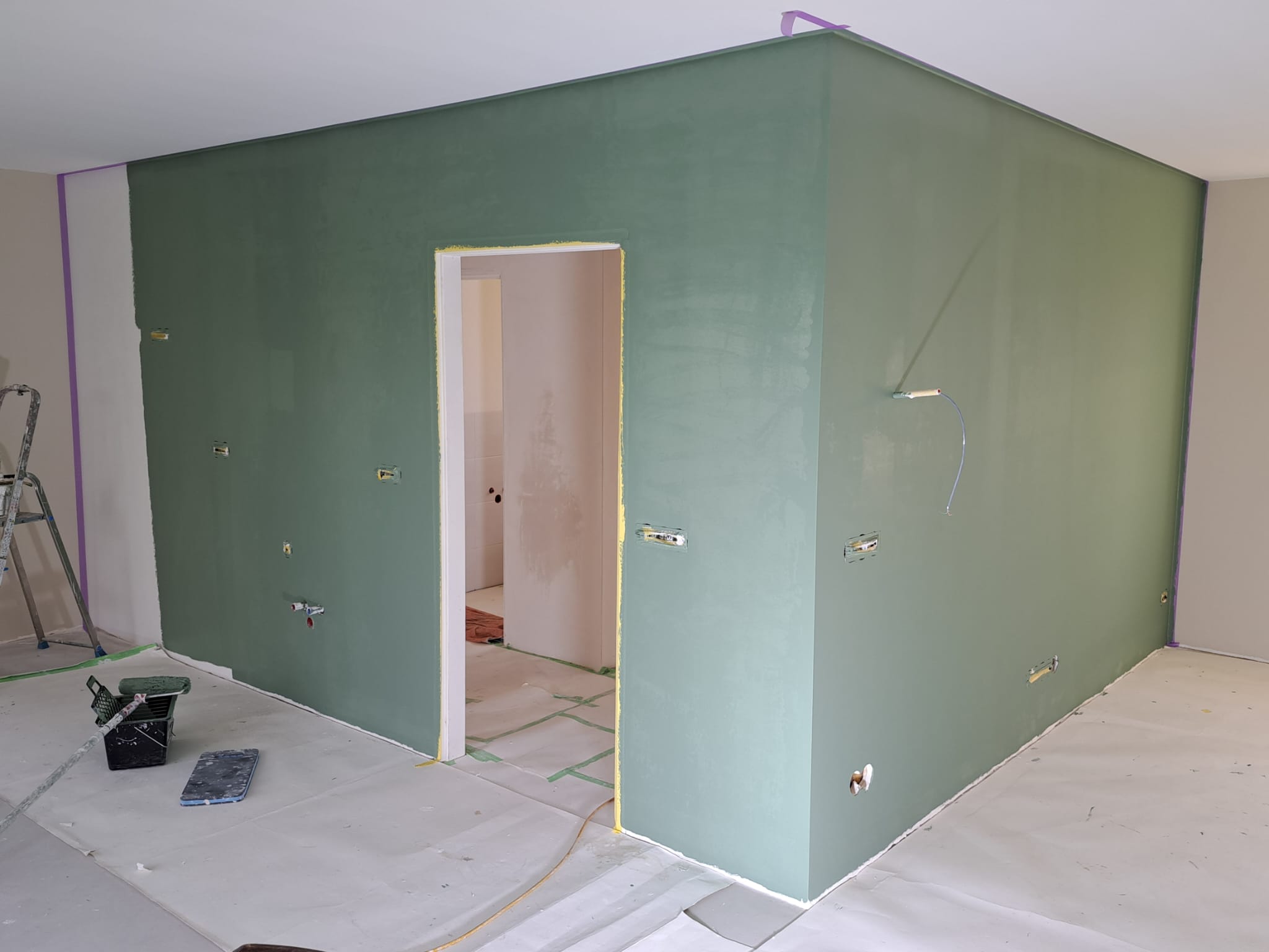 Binnenmuur vóór sauswerk